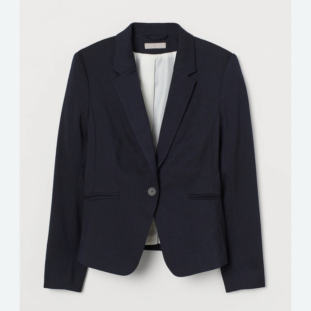 H&M Black Tailored Blazer with Notched Lapels